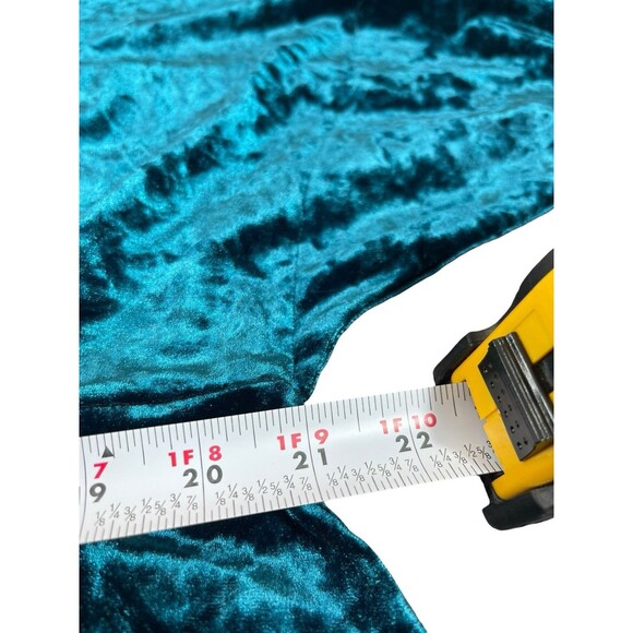 Joanna Hope Teal Crushed Velvet Wrap 20 Midi Dress Short Sleeve Holiday Party - Picture 13 of 14